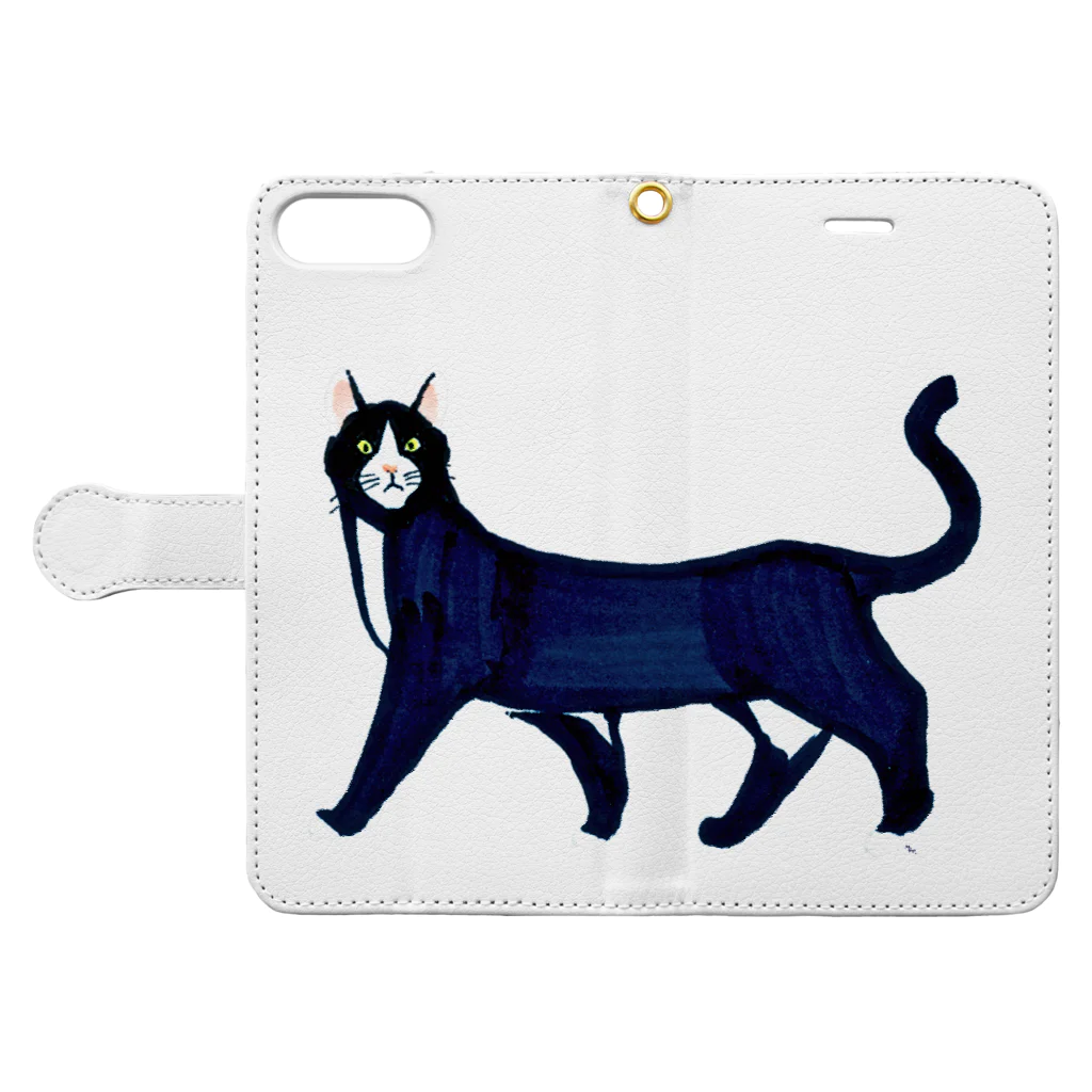 segasworksのハチワレねこ Book-Style Smartphone Case:Opened (outside)