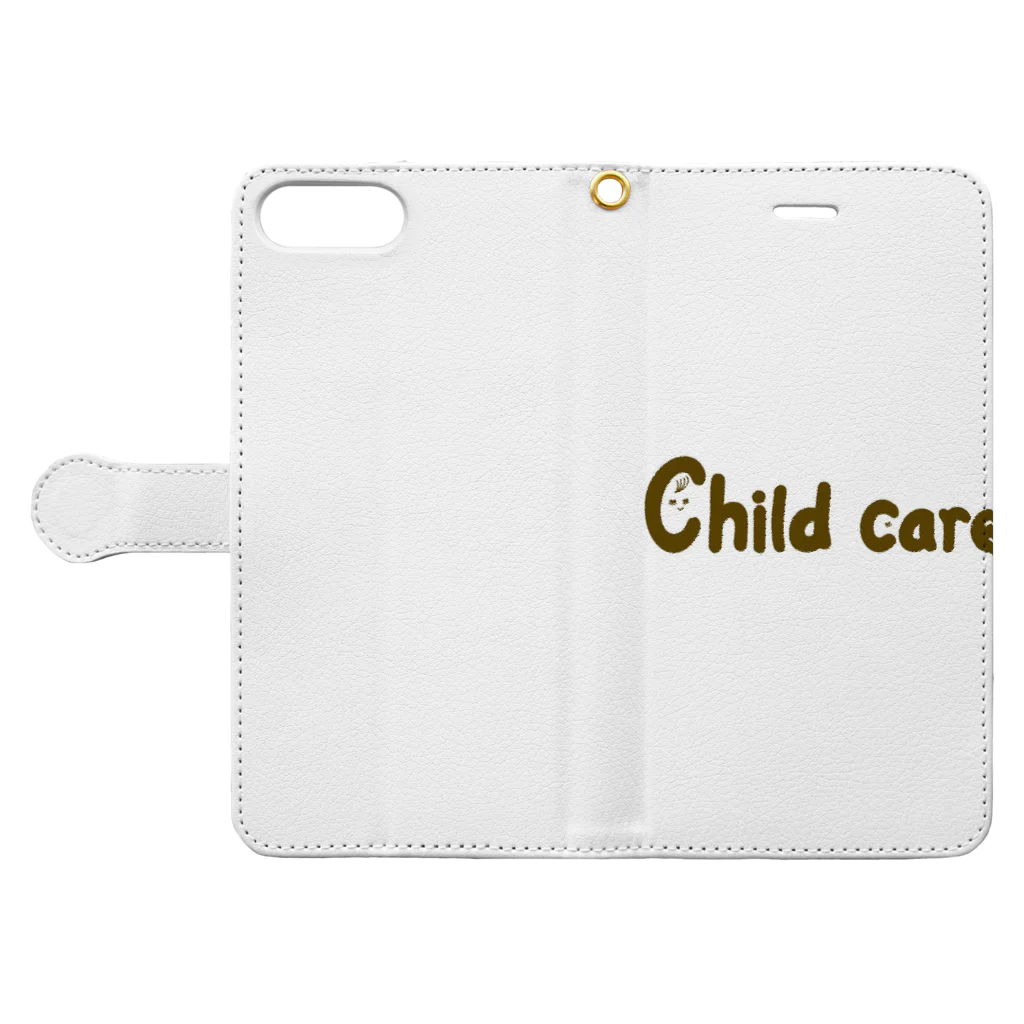 まめぞうのChildcare Book-Style Smartphone Case:Opened (outside)