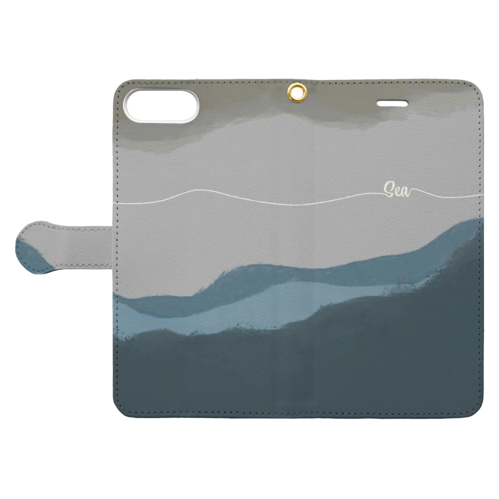 hanabo-illustrationのSea Book-Style Smartphone Case:Opened (outside)