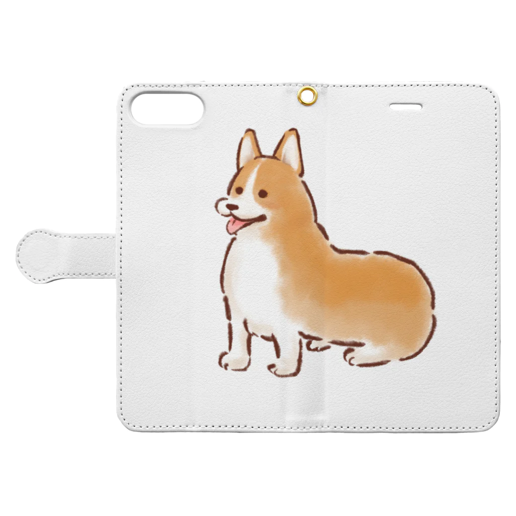 CHIKUSHOの犬のスマホケース Book-Style Smartphone Case:Opened (outside)