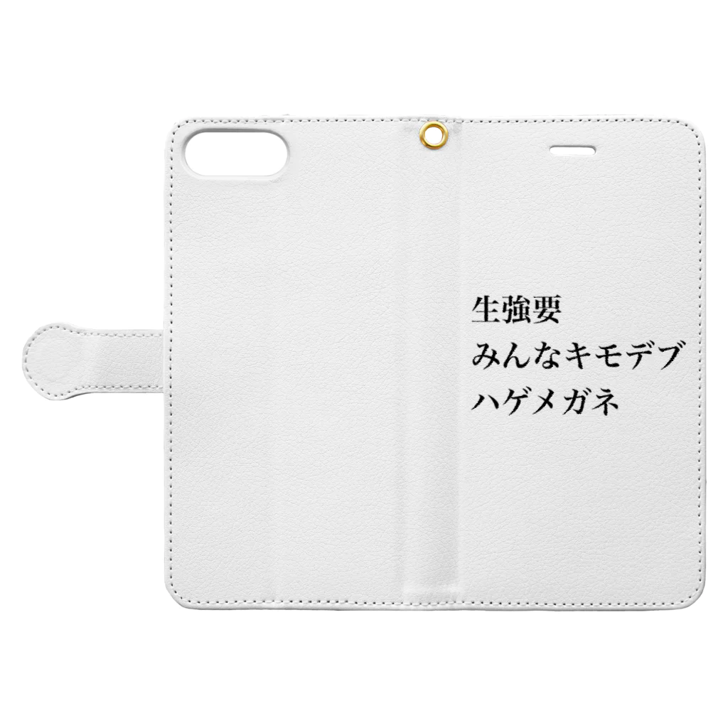 🔞アダルトショップ🔞の生強要　みんなキモデブ　ハゲメガネ Book-Style Smartphone Case:Opened (outside)