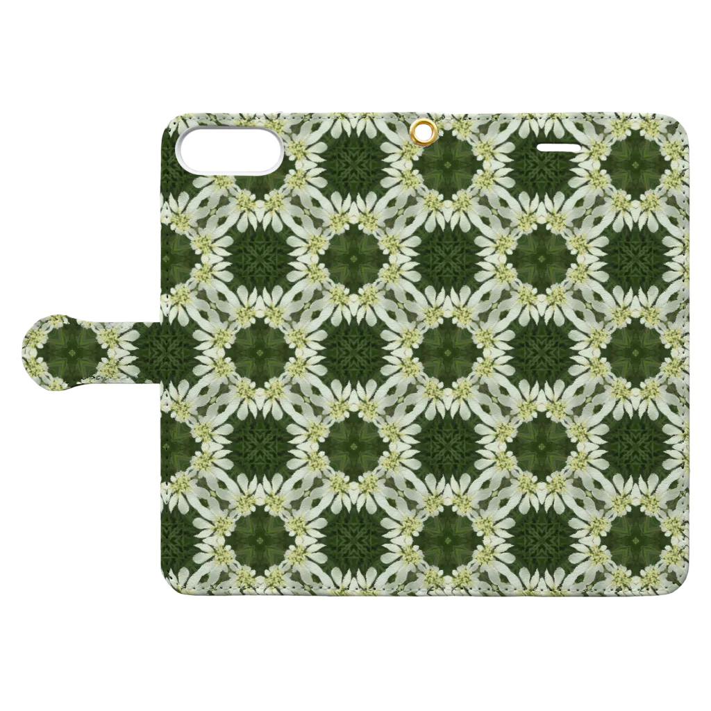 EDOMAEshopのお花畑 Book-Style Smartphone Case:Opened (outside)