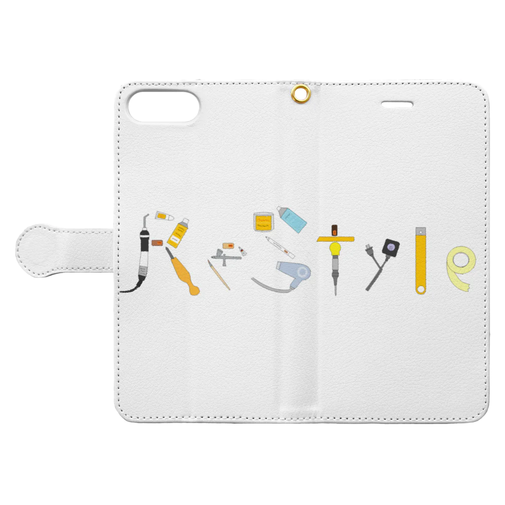 Restyleストアの手帳型スマホケース(カラー) Book-Style Smartphone Case:Opened (outside)