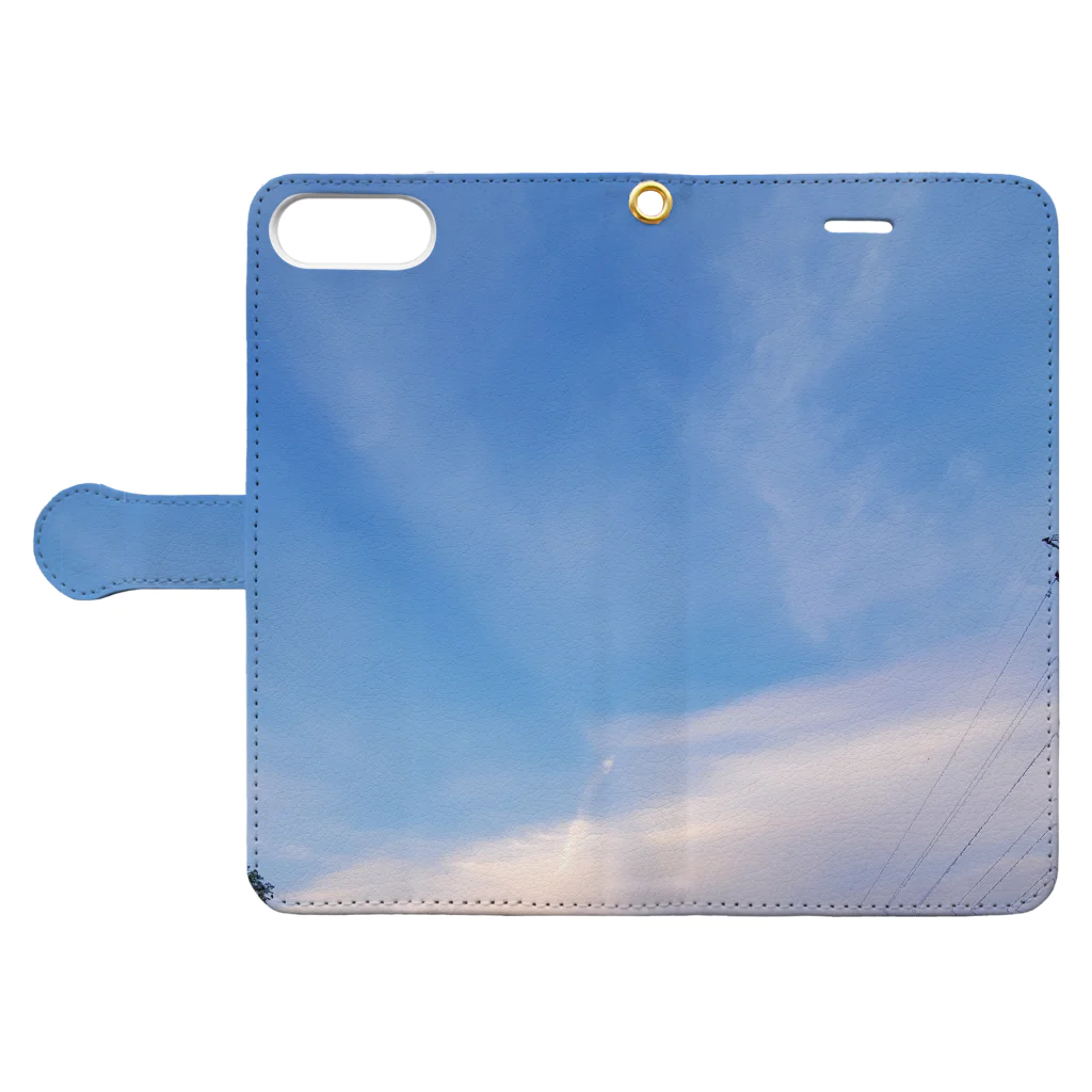 すらすの夕暮れ前の青空 Book-Style Smartphone Case:Opened (outside)