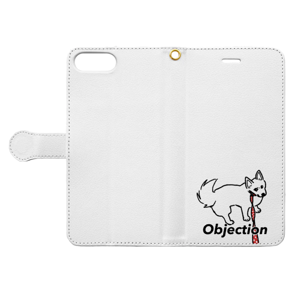 Rei03の散歩拒否犬 Book-Style Smartphone Case:Opened (outside)