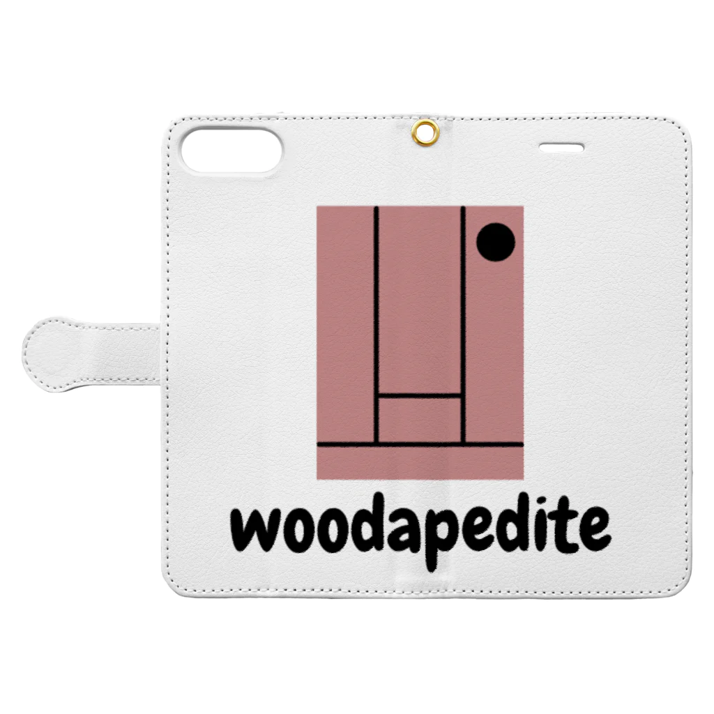 woodapedite Fukuoka shopのminimatou hanabue 手帳型スマホケースを開いた場合(外側)