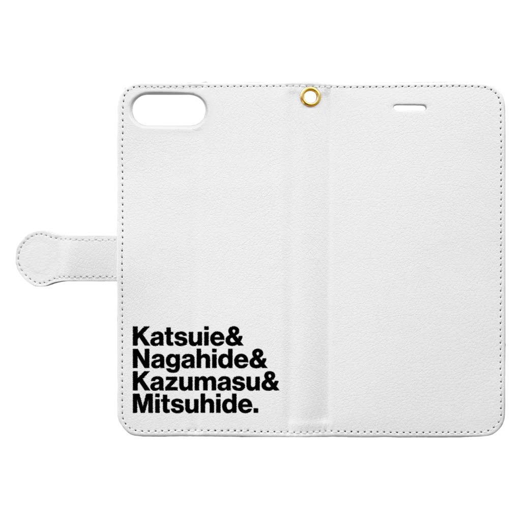 KAWAGOE GRAPHICSの織田四天王 Book-Style Smartphone Case:Opened (outside)