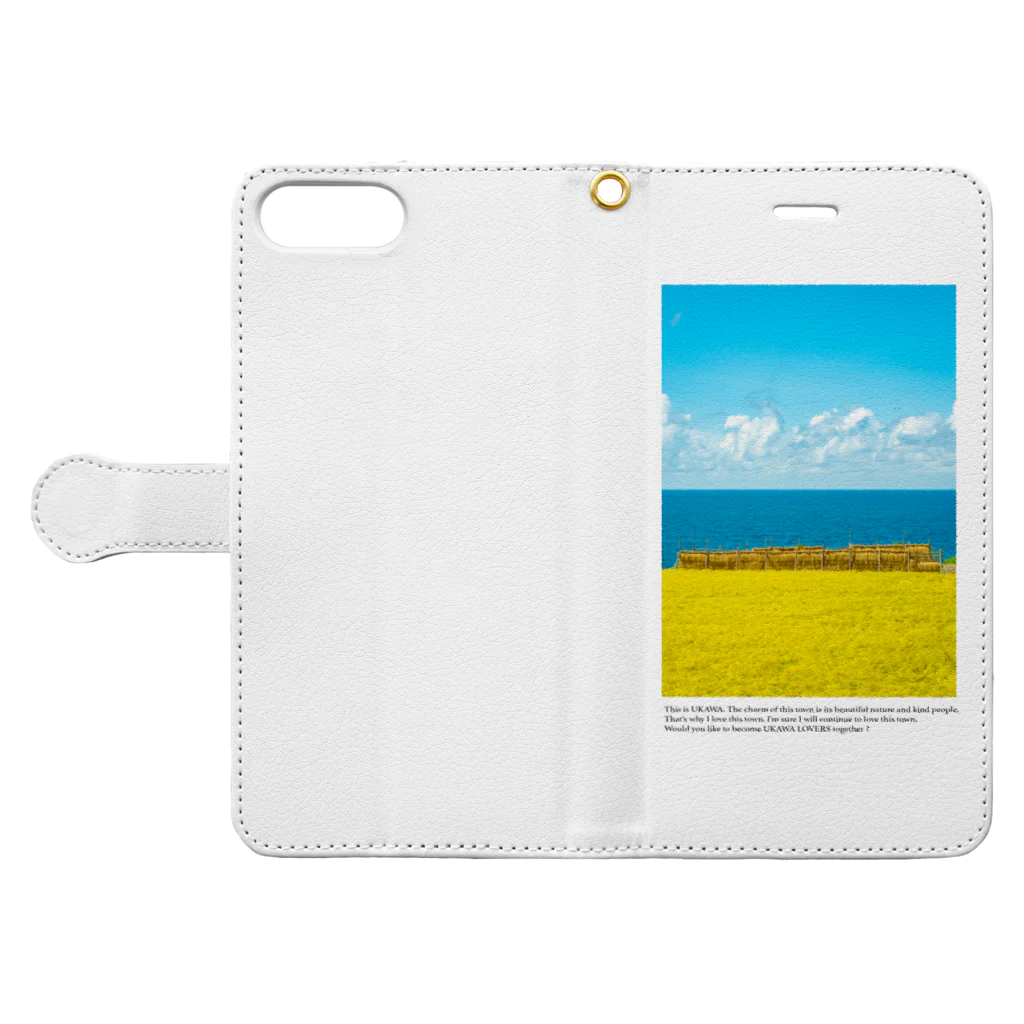 UKAWA LOVERSの青い海と黄金の棚田 Book-Style Smartphone Case:Opened (outside)