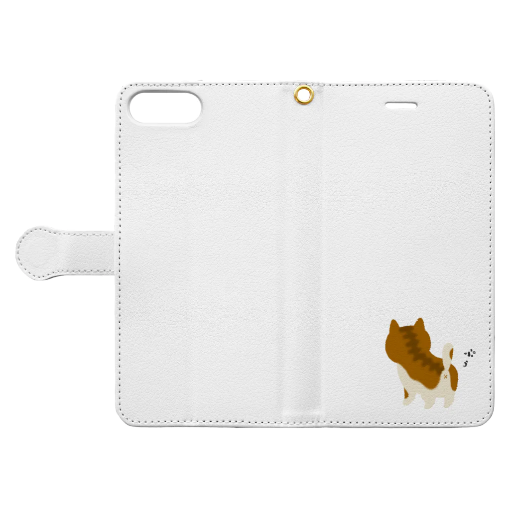 もちぱっちのぷり猫さん Book-Style Smartphone Case:Opened (outside)