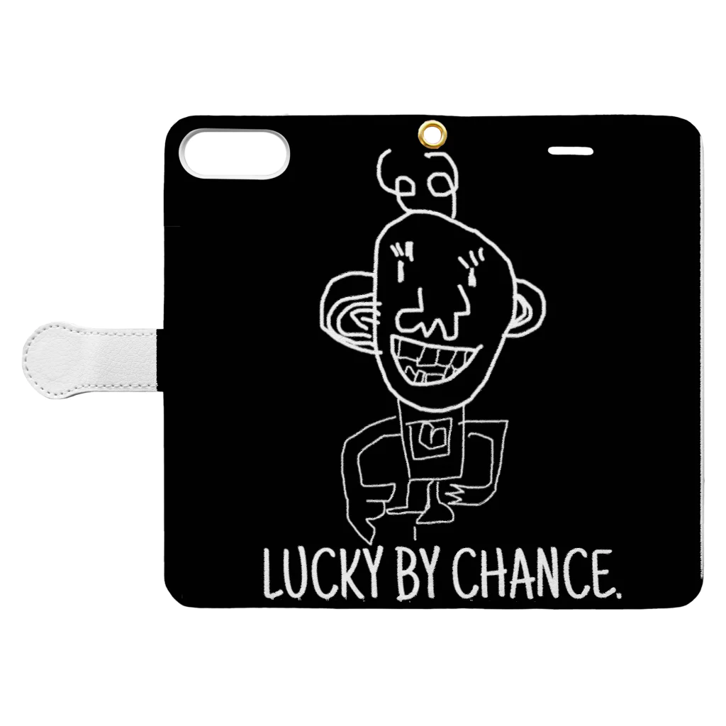  LUCKY BY CHANCE(らっきーばいちゃんす)の2歳の時に描いた絵 Book-Style Smartphone Case:Opened (outside)