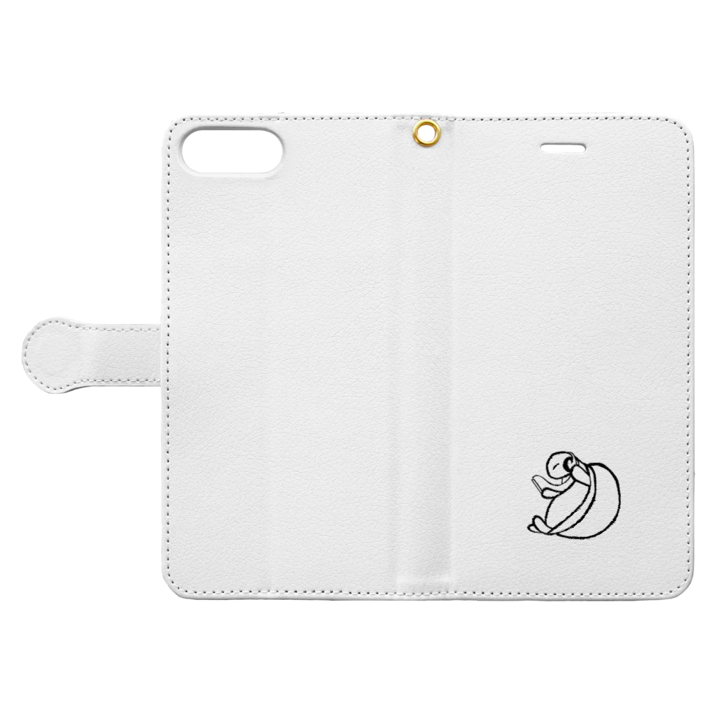 時計塔のクールなかめさん Book-Style Smartphone Case:Opened (outside)