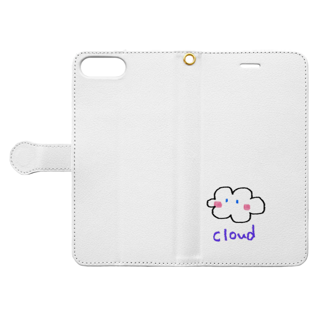 そらもようのもこもこ雲〜〜cloud〜〜 手帳型スマホケースを開いた場合(外側)