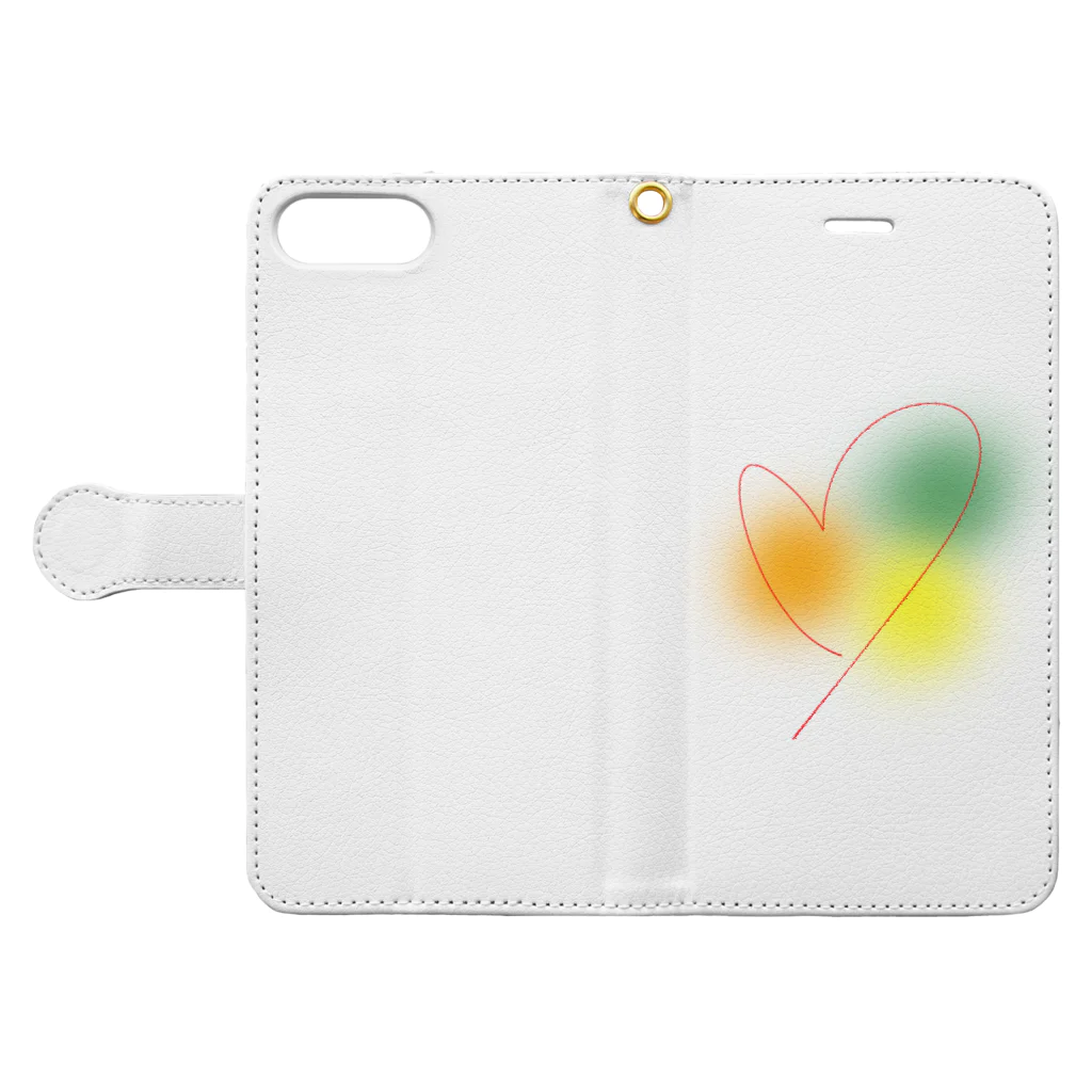 RenrenのFriendsHeart Book-Style Smartphone Case:Opened (outside)