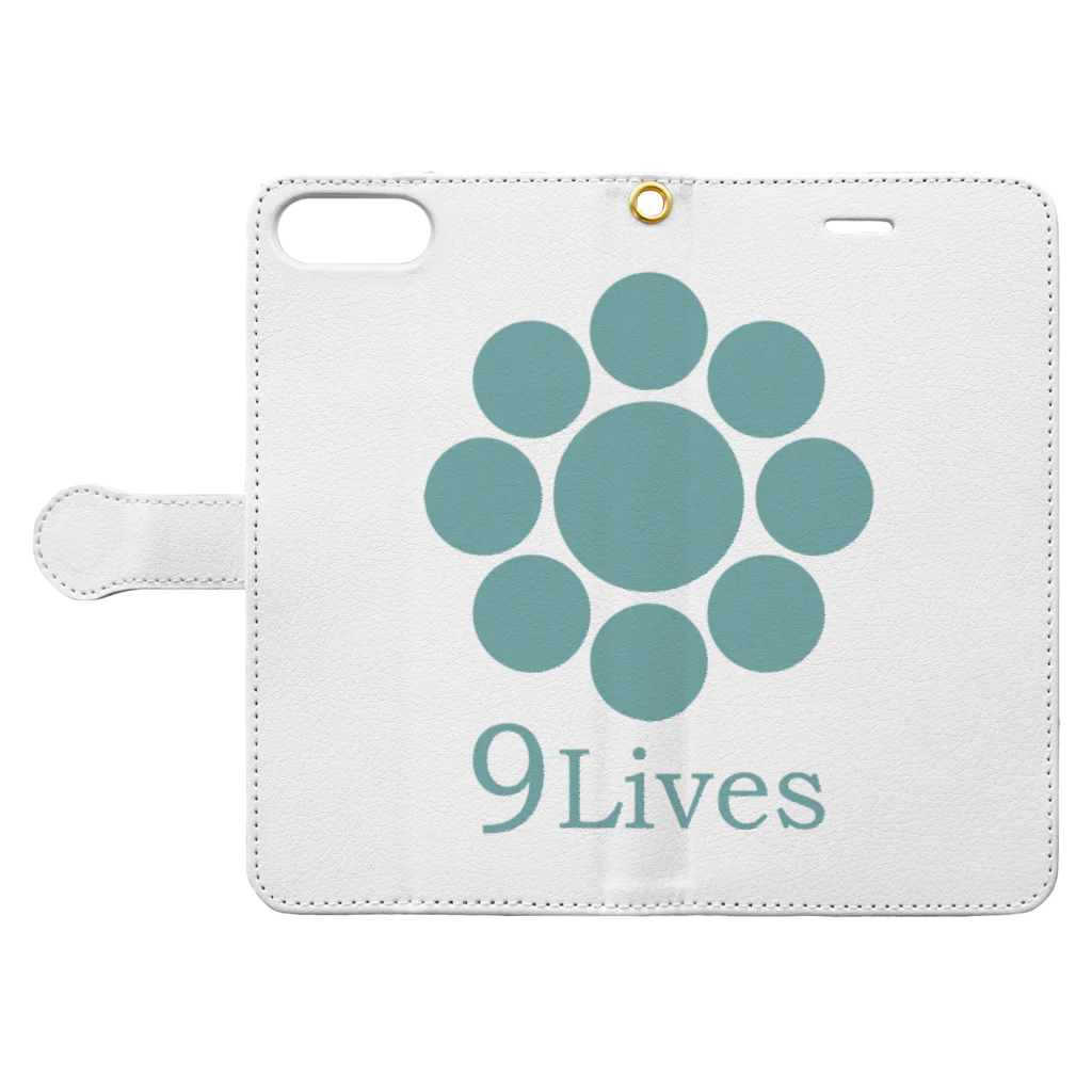 9Lives official goods shopの9lives 九曜シリーズ 手帳型スマホケースを開いた場合(外側)