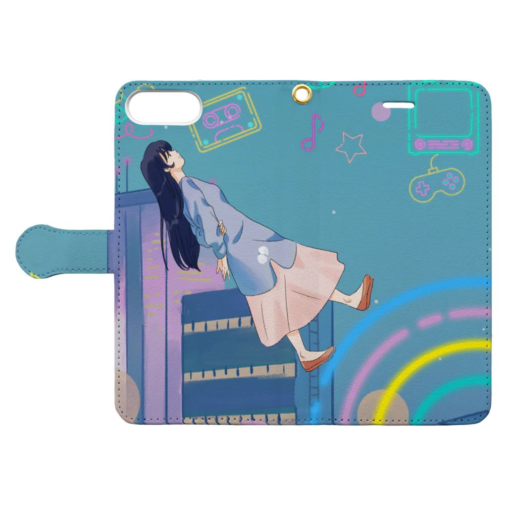 momo_emiのmomo_emi2021 秋 Book-Style Smartphone Case:Opened (outside)