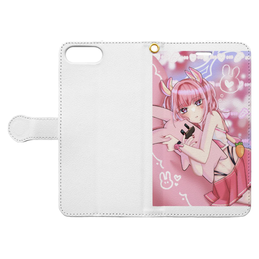 🦊ིྀかなのusagi Book-Style Smartphone Case:Opened (outside)