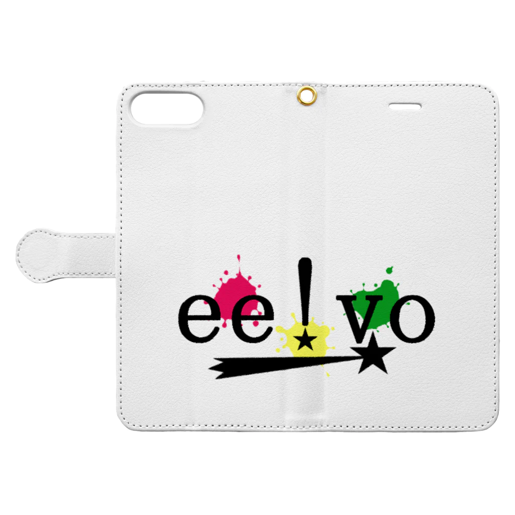 ものもの屋さん【ee!vo公式】のee!vo旧式ロゴ Book-Style Smartphone Case:Opened (outside)