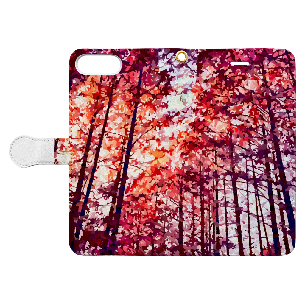 Turtle-tのAutumn_Woods Book-Style Smartphone Case:Opened (outside)