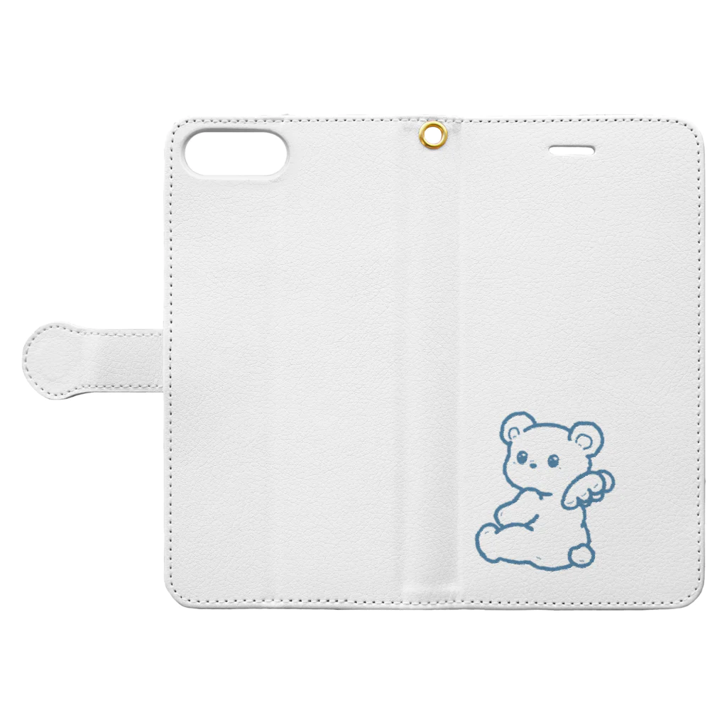 Annaのべべコット（もこもこ） Book-Style Smartphone Case:Opened (outside)