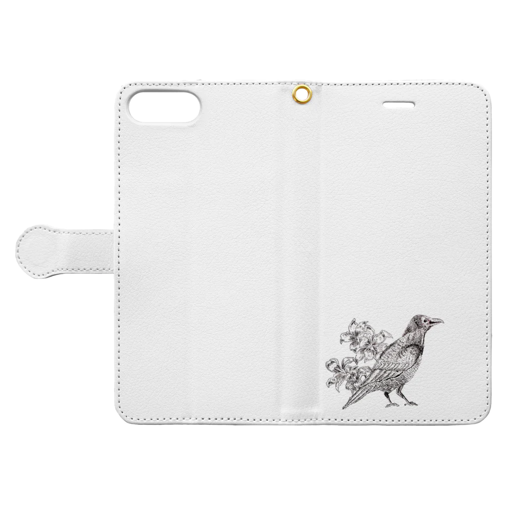 naty's doodlesのsimple bird doodle Book-Style Smartphone Case:Opened (outside)