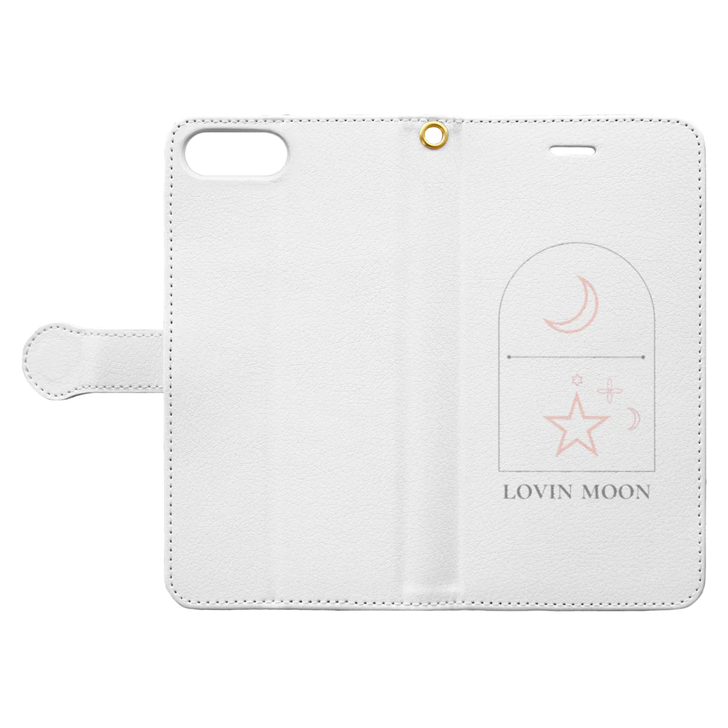 lovin moon…の🌙 手帳型スマホケースを開いた場合(外側)