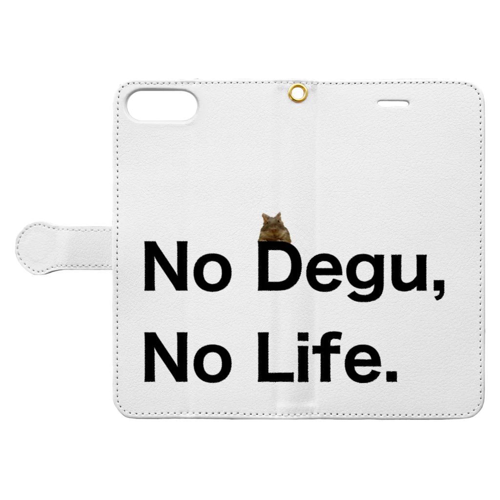 コムタン事務所の改訂版　No Degu,No Life. Book-Style Smartphone Case:Opened (outside)