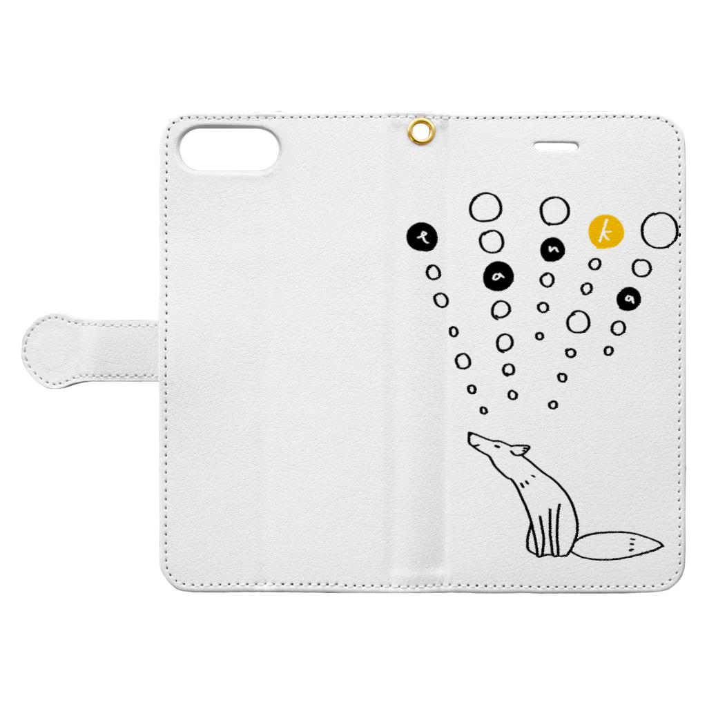 khgchrのtanka／きつね Book-Style Smartphone Case:Opened (outside)