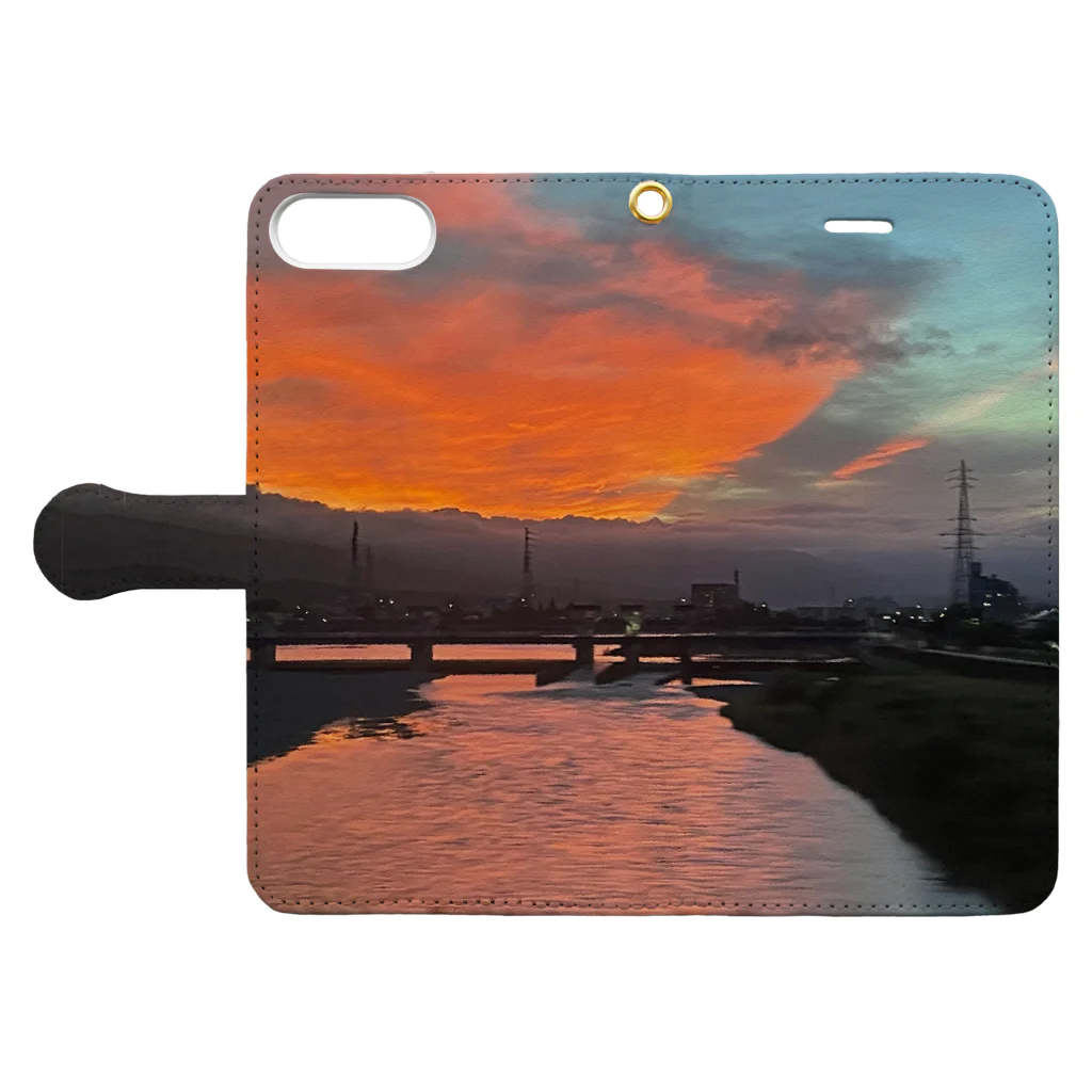 LA→TOKYOの夕焼け1 Book-Style Smartphone Case:Opened (outside)