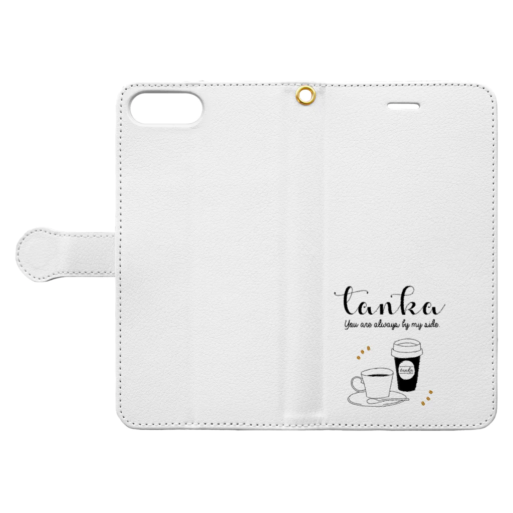 khgchrのtanka／コーヒー Book-Style Smartphone Case:Opened (outside)