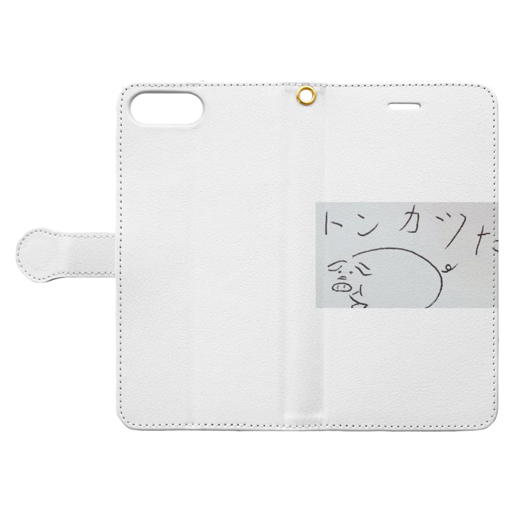 cowコーポレーションのとん君 Book-Style Smartphone Case:Opened (outside)