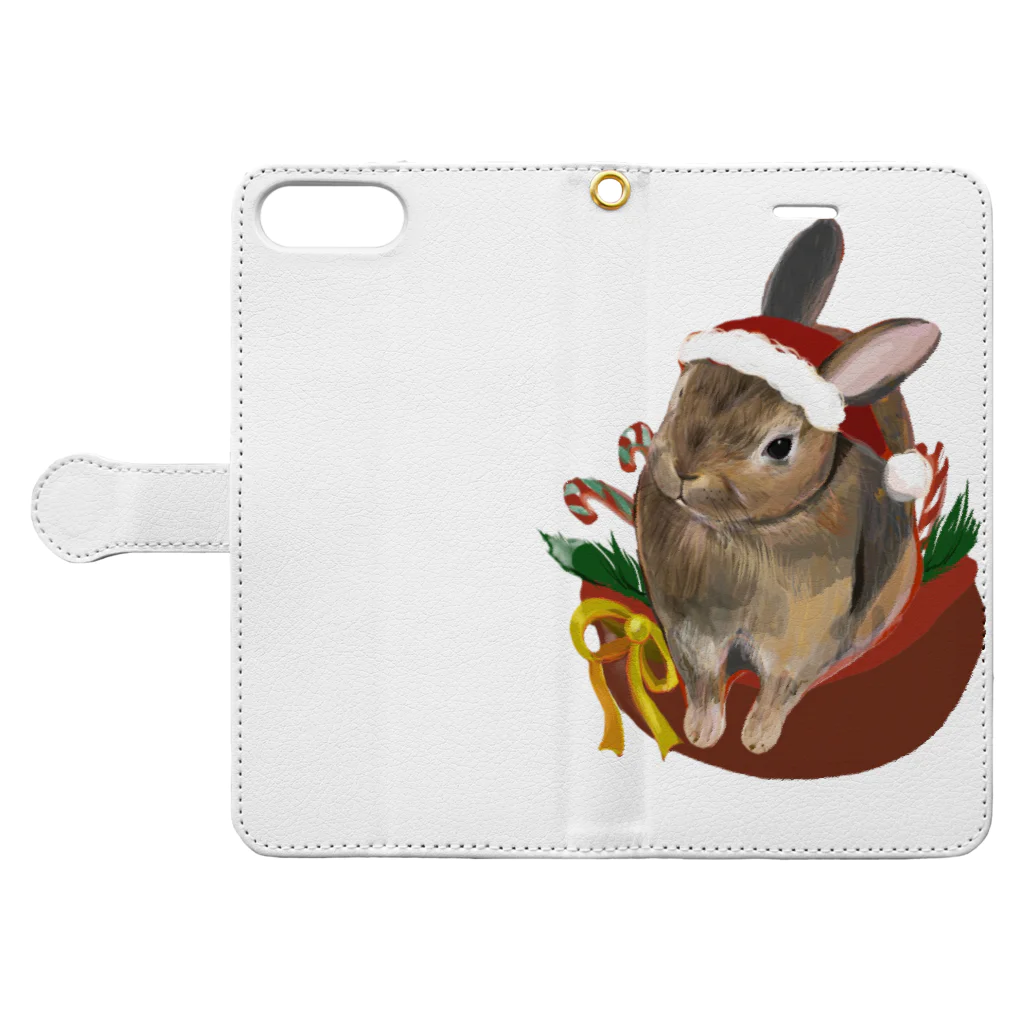 GATTI工房のクリスマス🐰🎄 Book-Style Smartphone Case:Opened (outside)