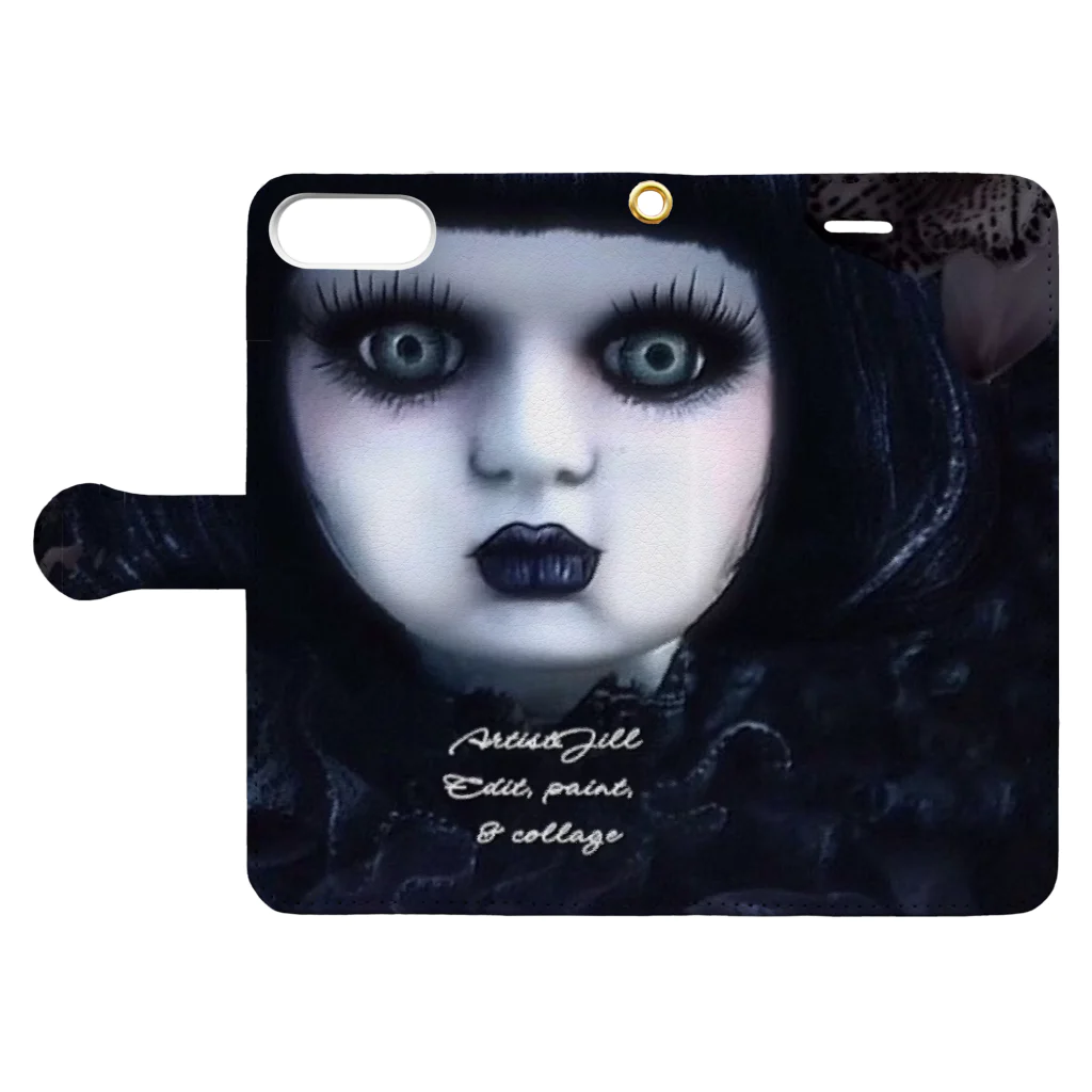 【ホラー専門店】ジルショップのDark Doll (縦長) Book-Style Smartphone Case:Opened (outside)