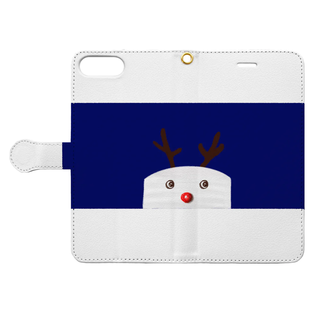 Niea999’s プチハッピー shopのXmas nose - blue Book-Style Smartphone Case:Opened (outside)