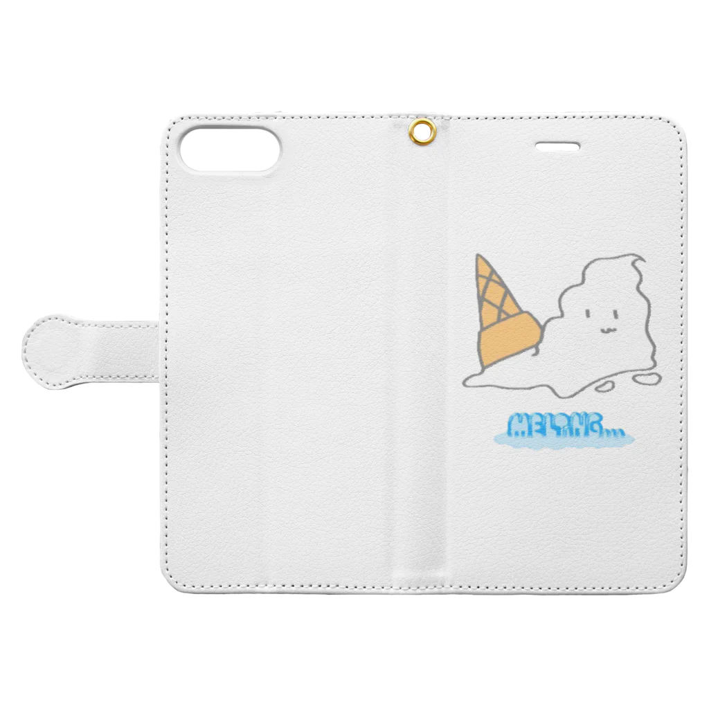 とこやまるの溶けゆくアイス Book-Style Smartphone Case:Opened (outside)