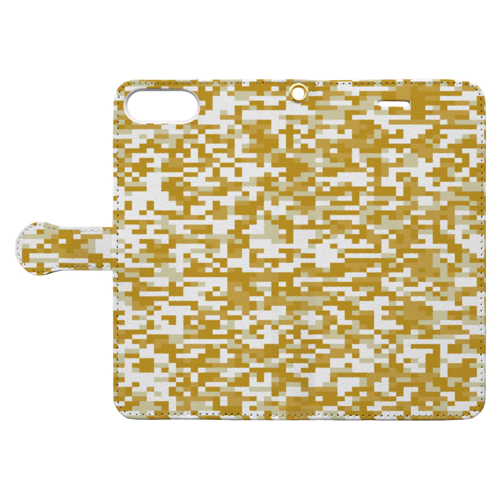 Military Casual LittleJoke のPixCamo 猫色 ChaTota 手帳型スマホケースを開いた場合(外側)