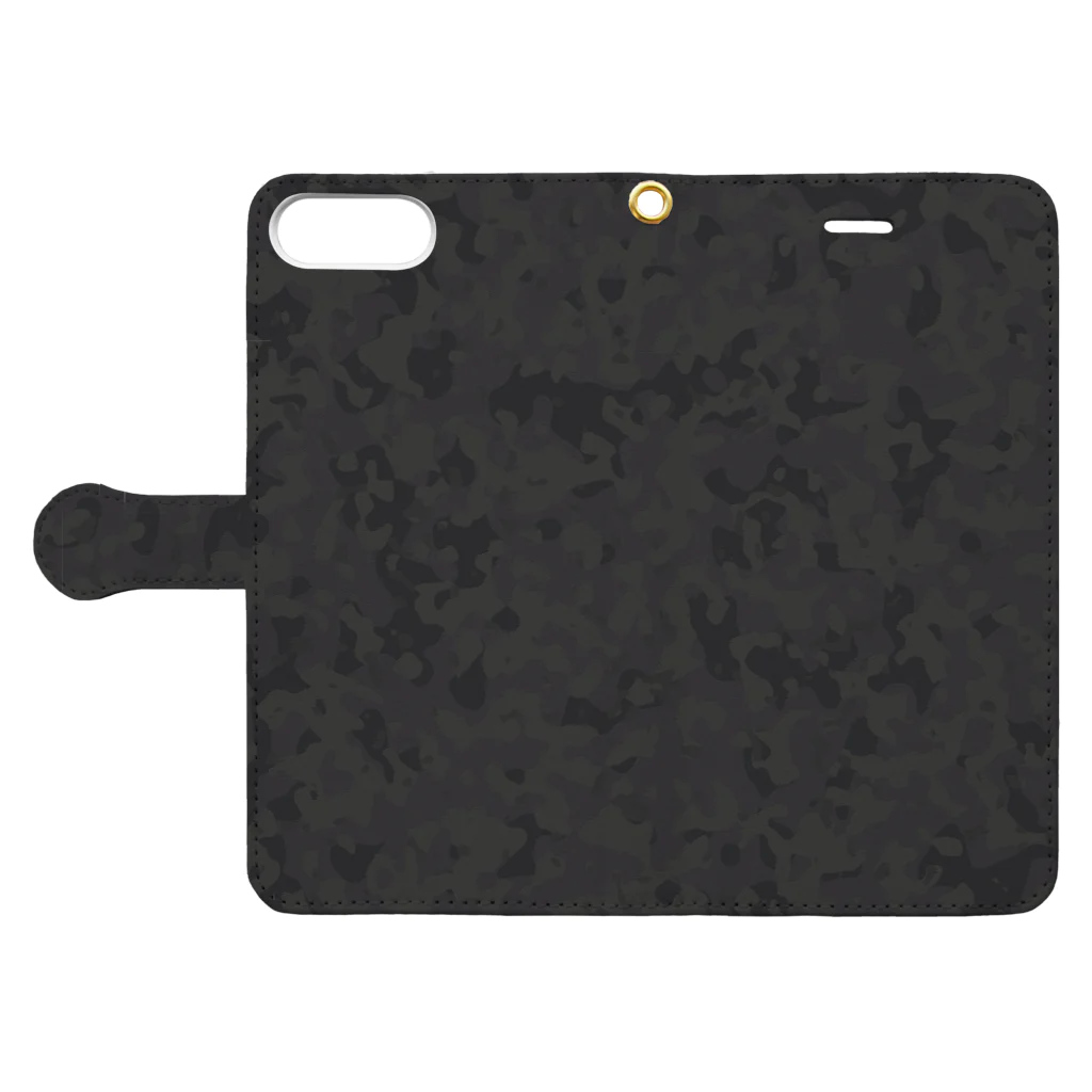 Military Casual LittleJoke のCamo NightCamp 夜用迷彩 サバゲー装備 Book-Style Smartphone Case:Opened (outside)