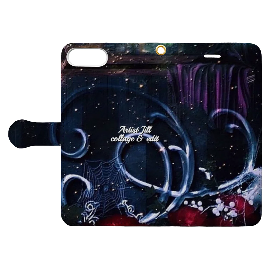 【ホラー専門店】ジルショップの(縦長)Dark Gothic Book-Style Smartphone Case:Opened (outside)