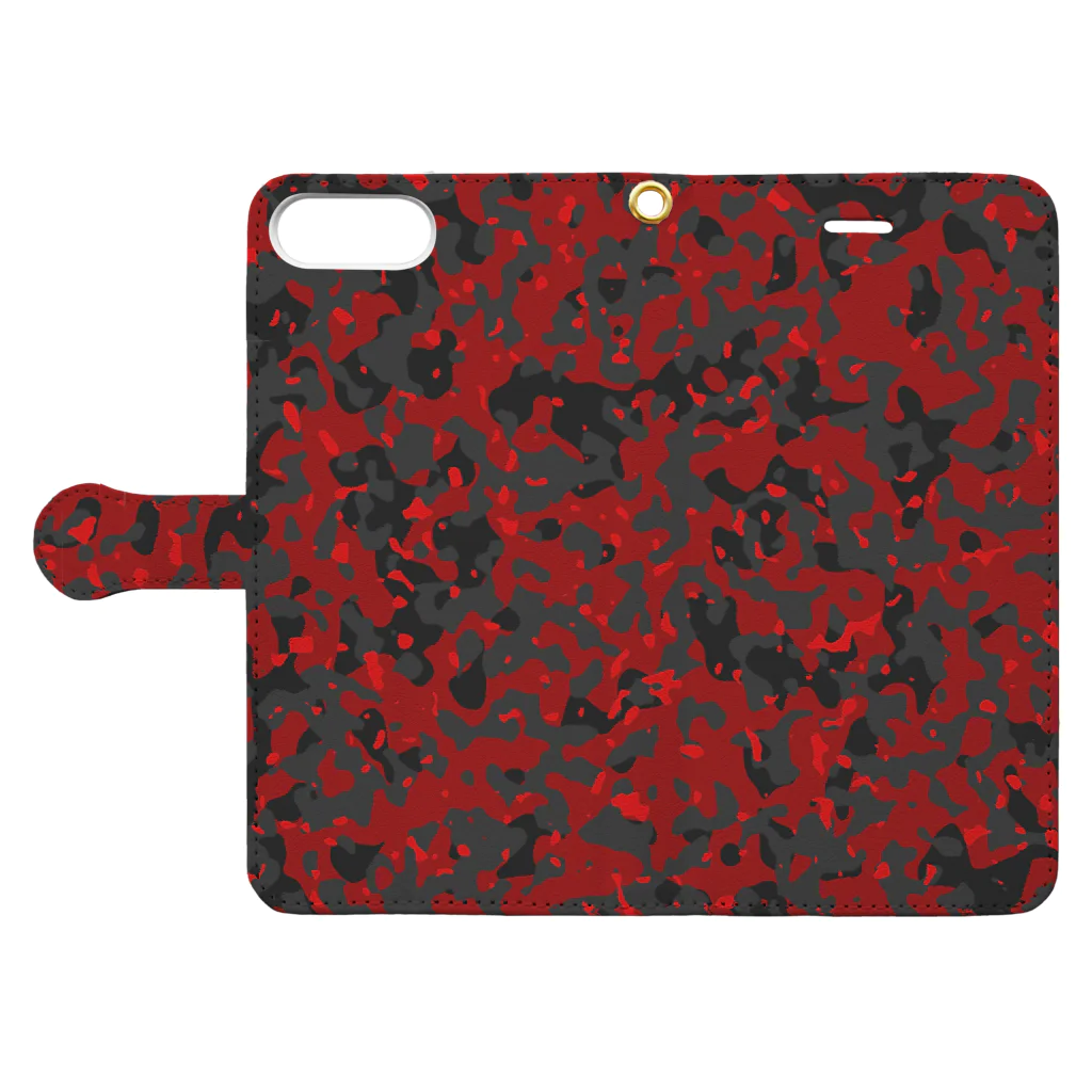 Military Casual LittleJoke のCamo AGR Red アグレッサー迷彩 赤色 Book-Style Smartphone Case:Opened (outside)