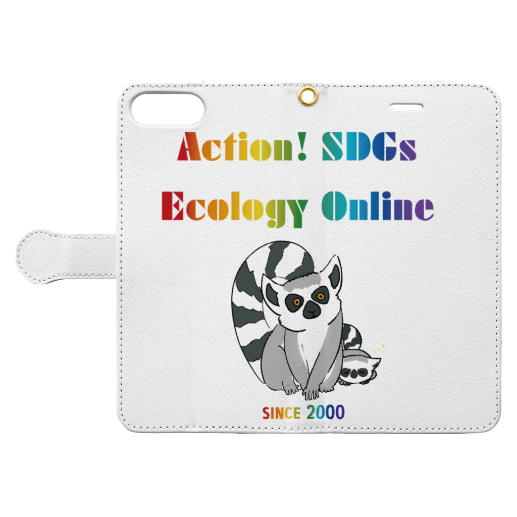 EcologyOnline（エコロジーオンライン）のAction! SDGs EOL 手帳型スマホケースを開いた場合(外側)