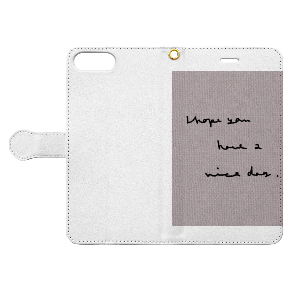 rilybiiの洋書風 message Book-Style Smartphone Case:Opened (outside)