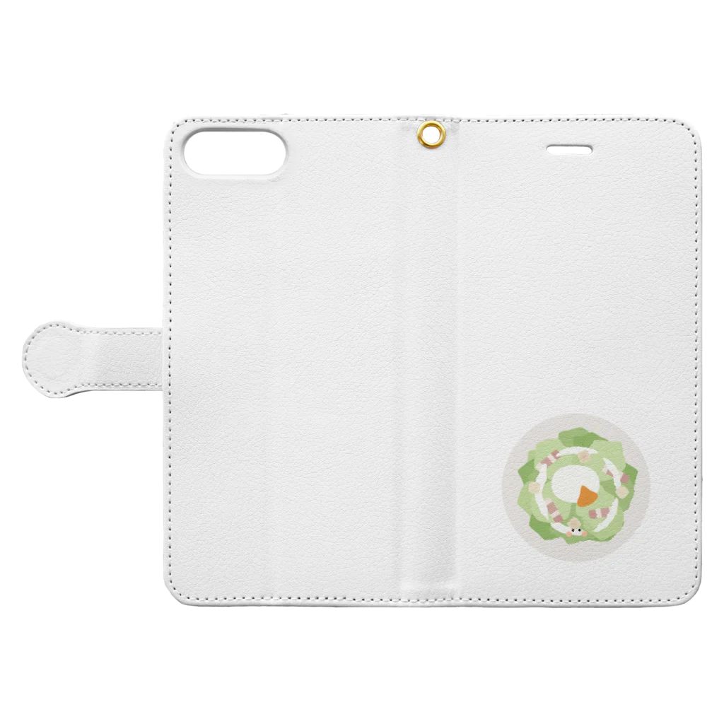 cotton-berry-pancakeのシーザーサラダちゃん Book-Style Smartphone Case:Opened (outside)