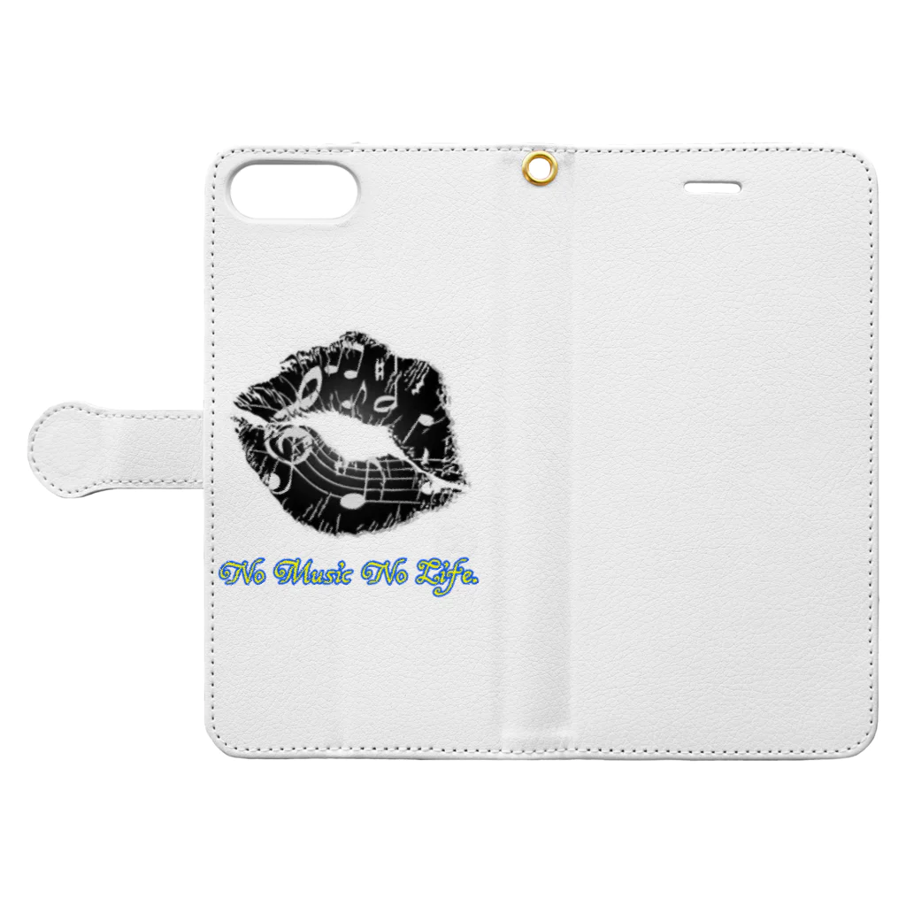 SUKERのNo Music No Life Book-Style Smartphone Case:Opened (outside)