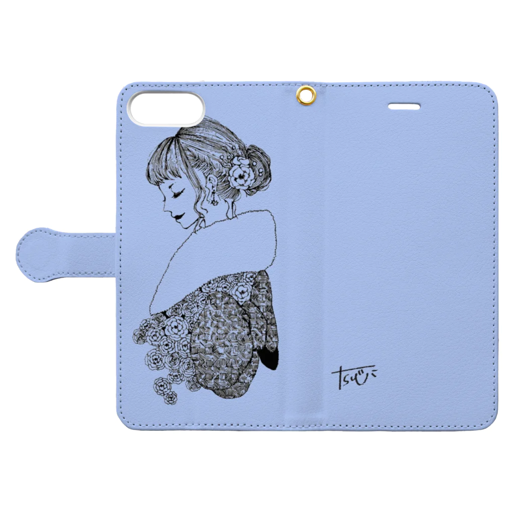 ttmの着物彼女 Book-Style Smartphone Case:Opened (outside)