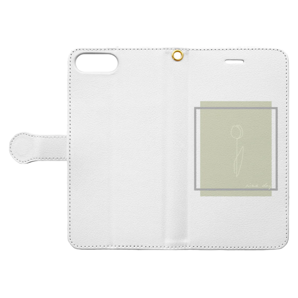 rilybiiのbabygray yellow mintgreen Book-Style Smartphone Case:Opened (outside)