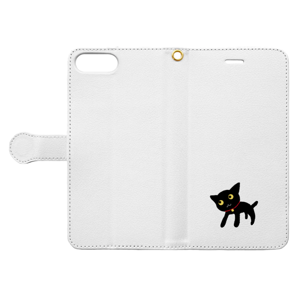 のほほん屋の黒猫さん Book-Style Smartphone Case:Opened (outside)