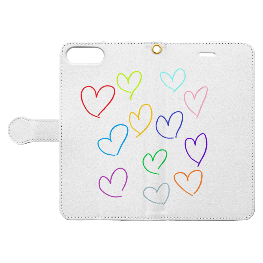 heart shopのハート　この世界に愛を Book-Style Smartphone Case:Opened (outside)