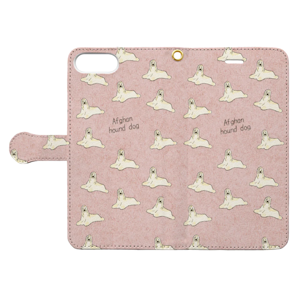 Chinagiのアフガンハウンド Book-Style Smartphone Case:Opened (outside)