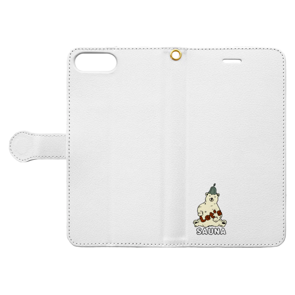 Yamamotoyaアウトドアのサウナ/SAUNA Book-Style Smartphone Case:Opened (outside)