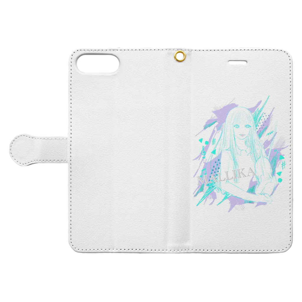 MALLIKA-ヴァイオリンと歌うSHOP-のMALLIKAオリジナルイラスト Book-Style Smartphone Case:Opened (outside)