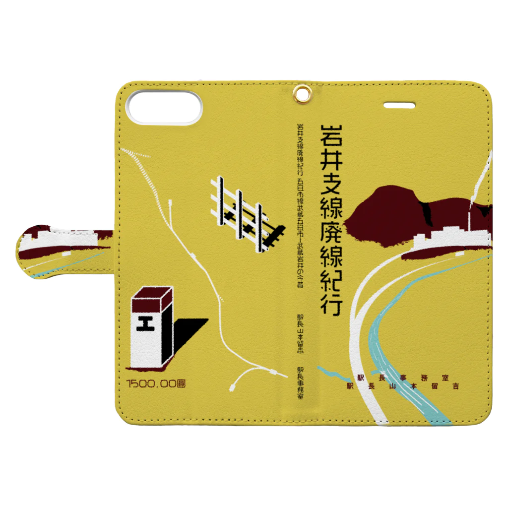 駅長事務室の岩井支線廃線紀行スマホケース Book-Style Smartphone Case:Opened (outside)